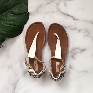 White Studded Sandals